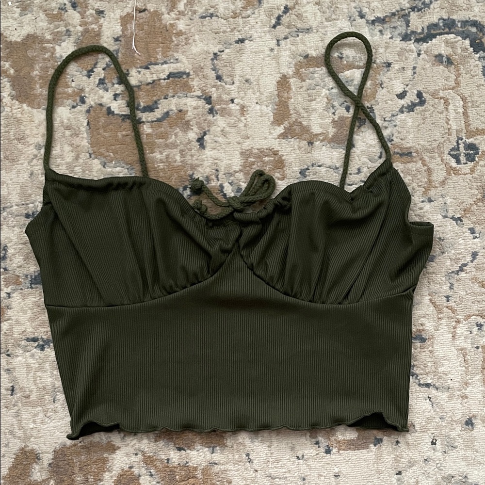 SHEIN Dark Green Ribbed Camisole